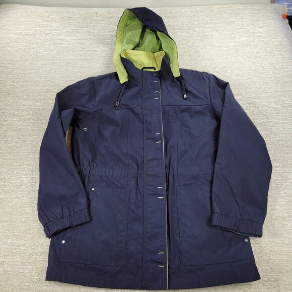 Mackintosh New England Rain Coat Womens M Navy Green Hooded Waterproof Jacket - Picture 3 of 16